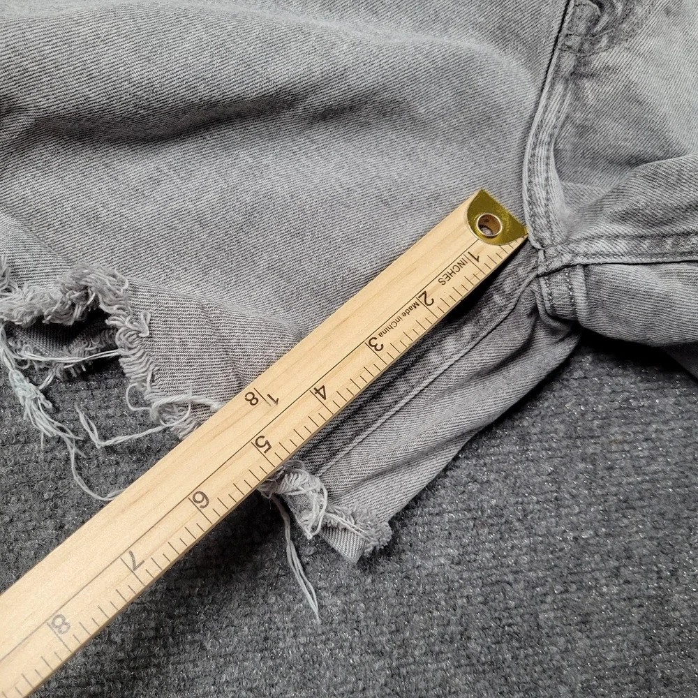 Vintage Tommy Jeans Mom Denim Shorts Womens 25 Gray Cutoff‎ Frayed Hem High Rise